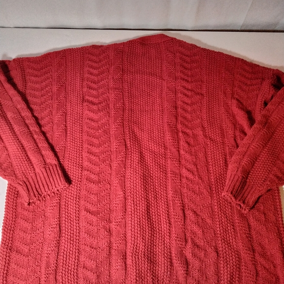 Vintage Across America by Knit Maven Red Button Down Cardigan Sweater Size XL - Picture 6 of 8